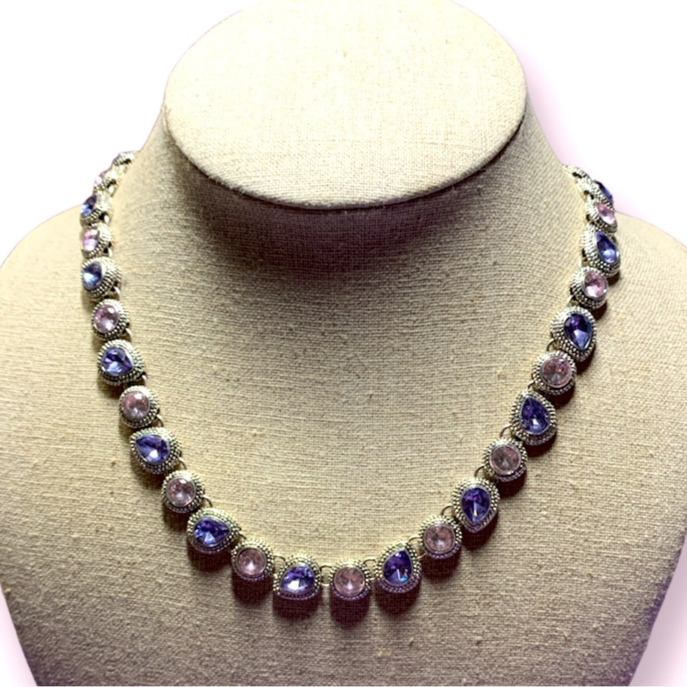 Napier Womens Blue Pink Gem Princess Diana Style Collectors Necklace Mother Gift